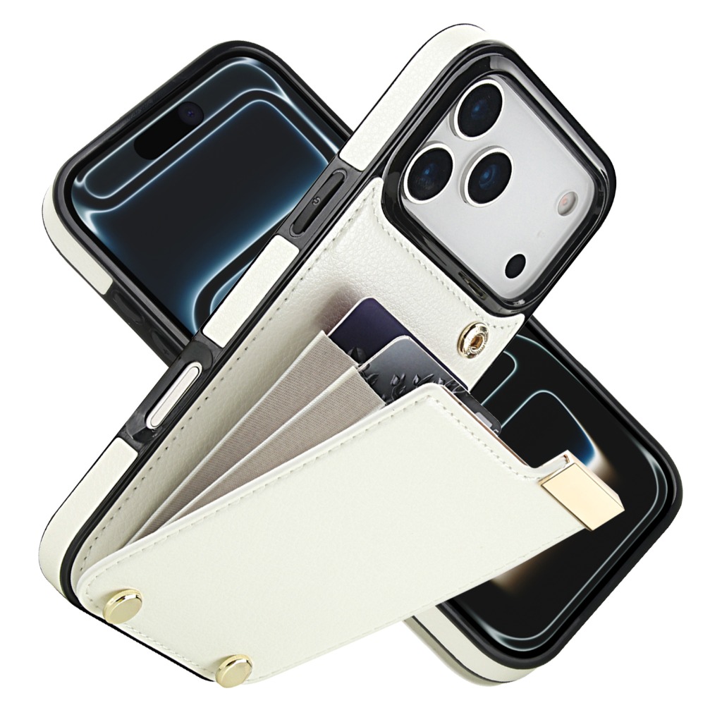 Leather Wallet Card Holder Phone Cover - オーガナイザーカードホルダー付きスマホケース iPhone 17 Pro Max/Air 17e/16e/15/14
