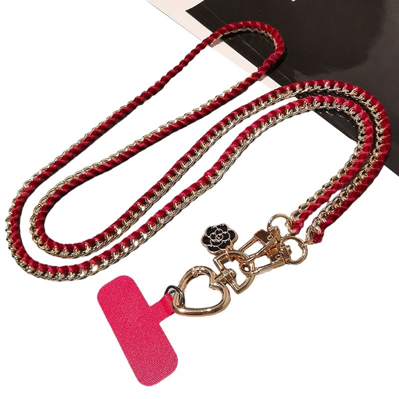 クロスボディ型、汎用チェーン、カメリアモチーフの携帯電話用ス - Crossbody Lanyard Neck Strap Case のレビューと価格
