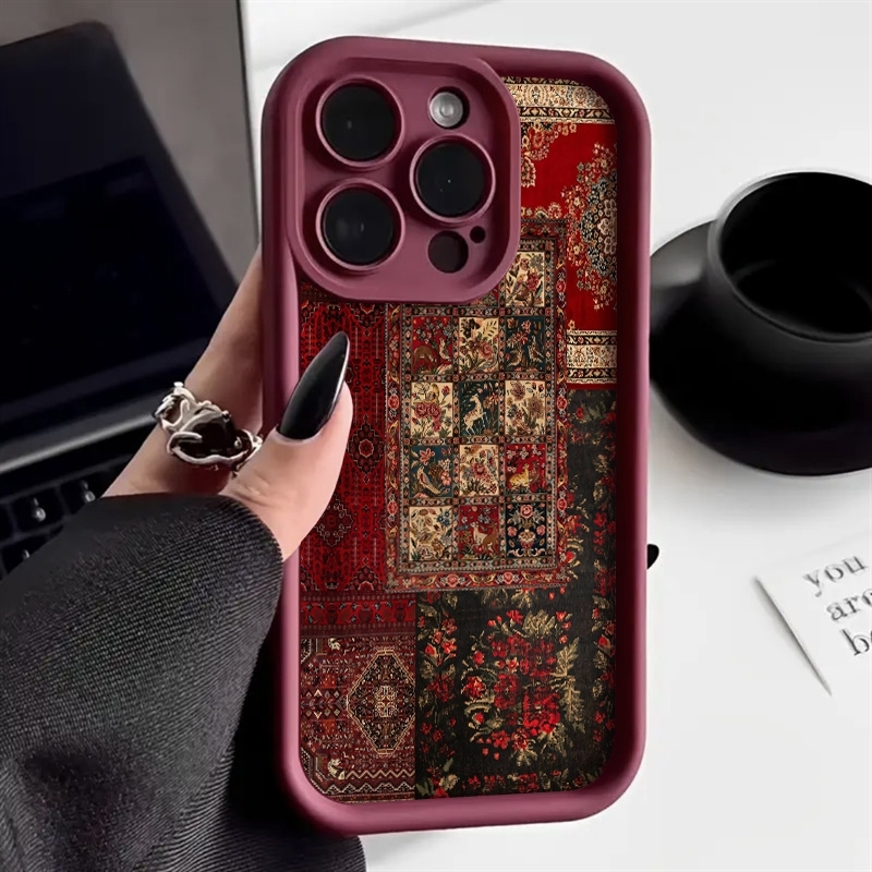 ヴィンテージパッチワークカーペット柄スマホケース サムスンギ - Vintage Floral Pattern Soft Case のレビューと価格