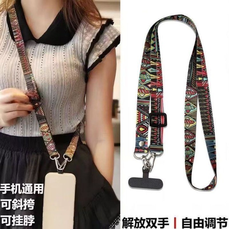 キュートなエスニックスタイルの携帯ストラップ、クロスボディス - Crossbody Lanyard Neck Strap Case のレビューと価格